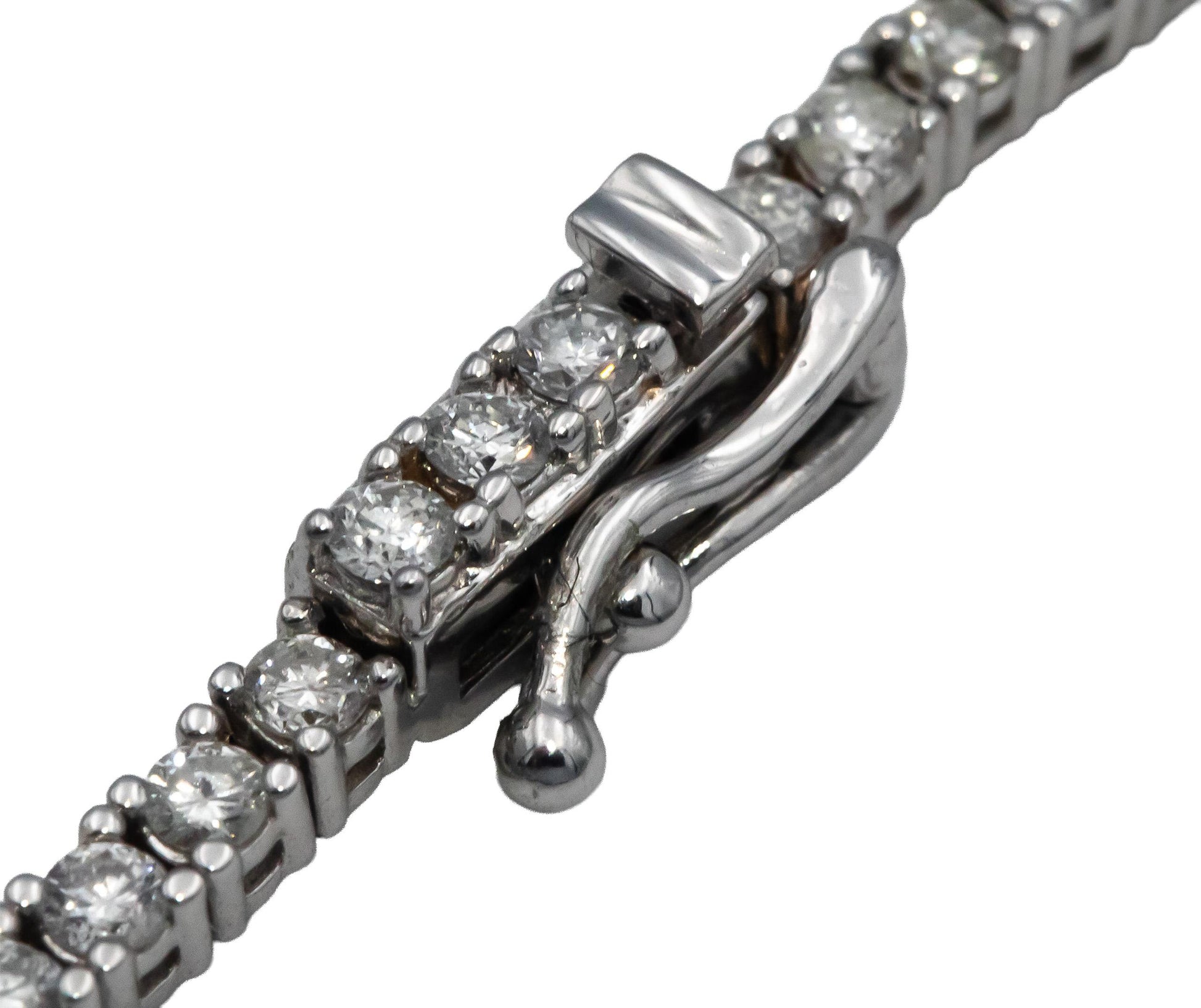 18k White Gold Round Diamond Tennis Necklace 4.40CT