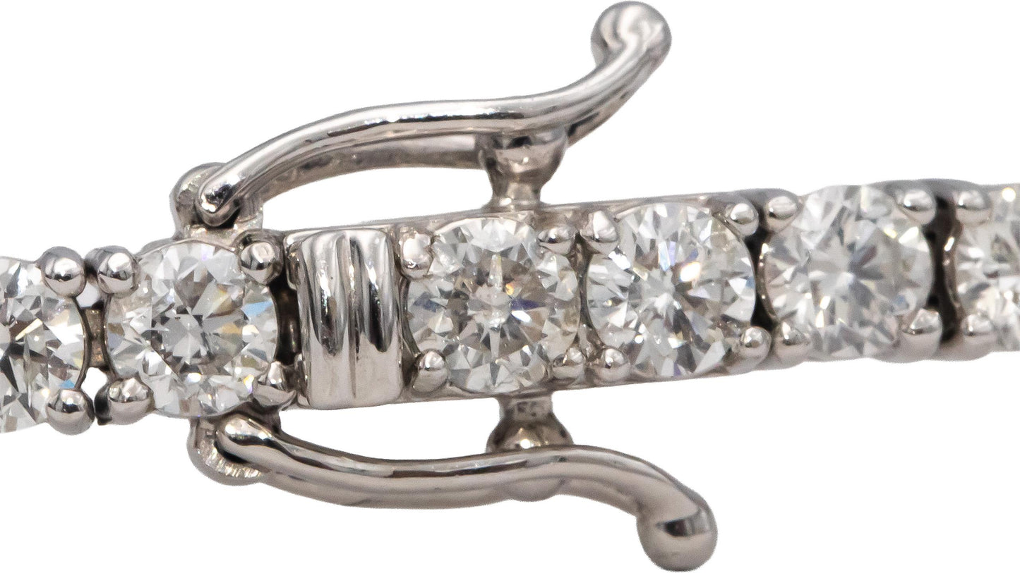 14k White Gold VS Round Diamond Tennis Bracelet 8.19CT