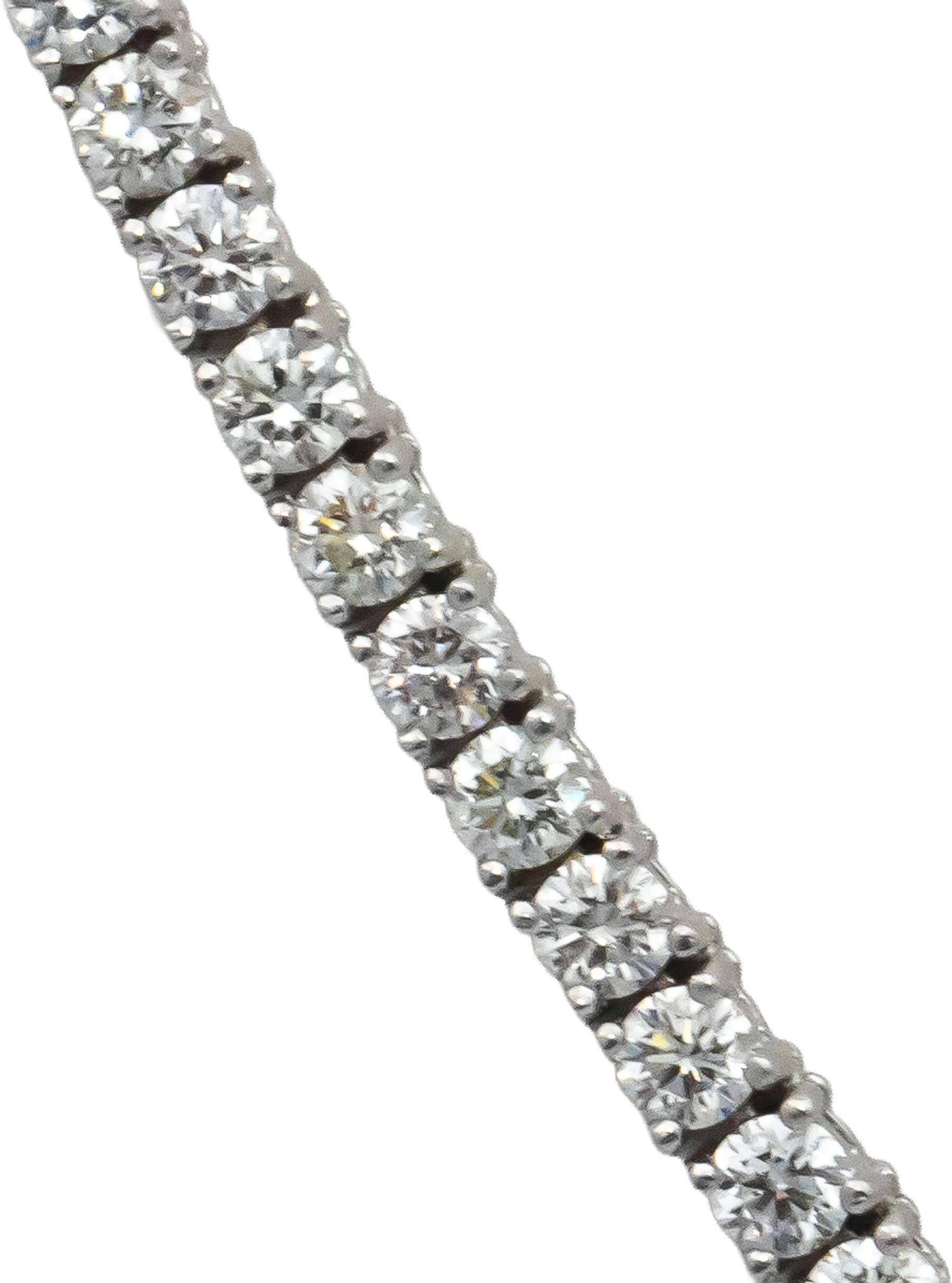 18k White Gold VS Round Diamond Tennis Necklace 10.25CT