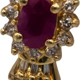 14k Yellow Gold Ruby and Diamond Dangle Earrings 1.40CTW