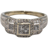 10k White Gold Round Diamond Cluster Cocktail Ring 0.50CT Size 9.25