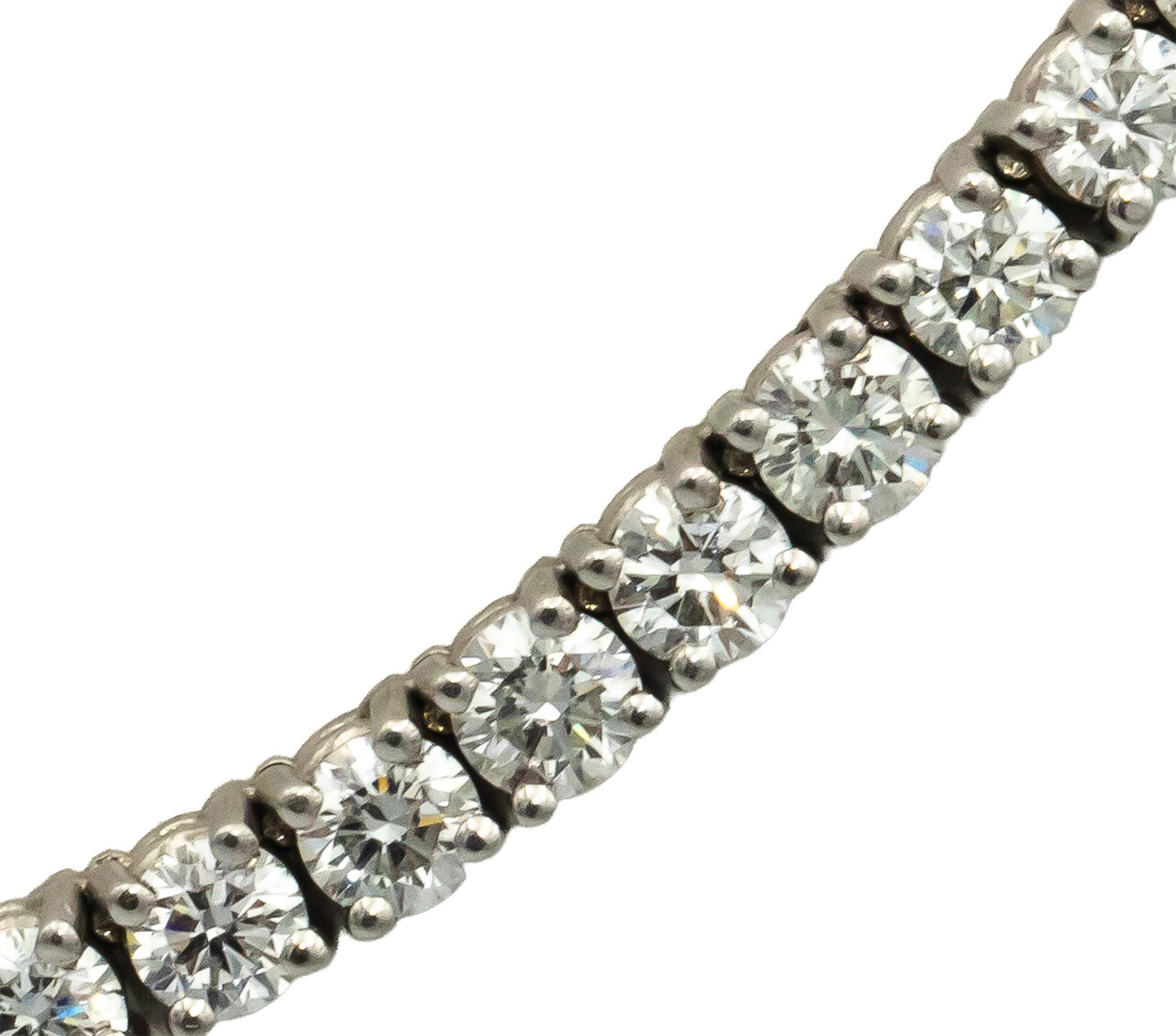 14k White Gold VS Round Diamond Tennis Necklace 27.05CT