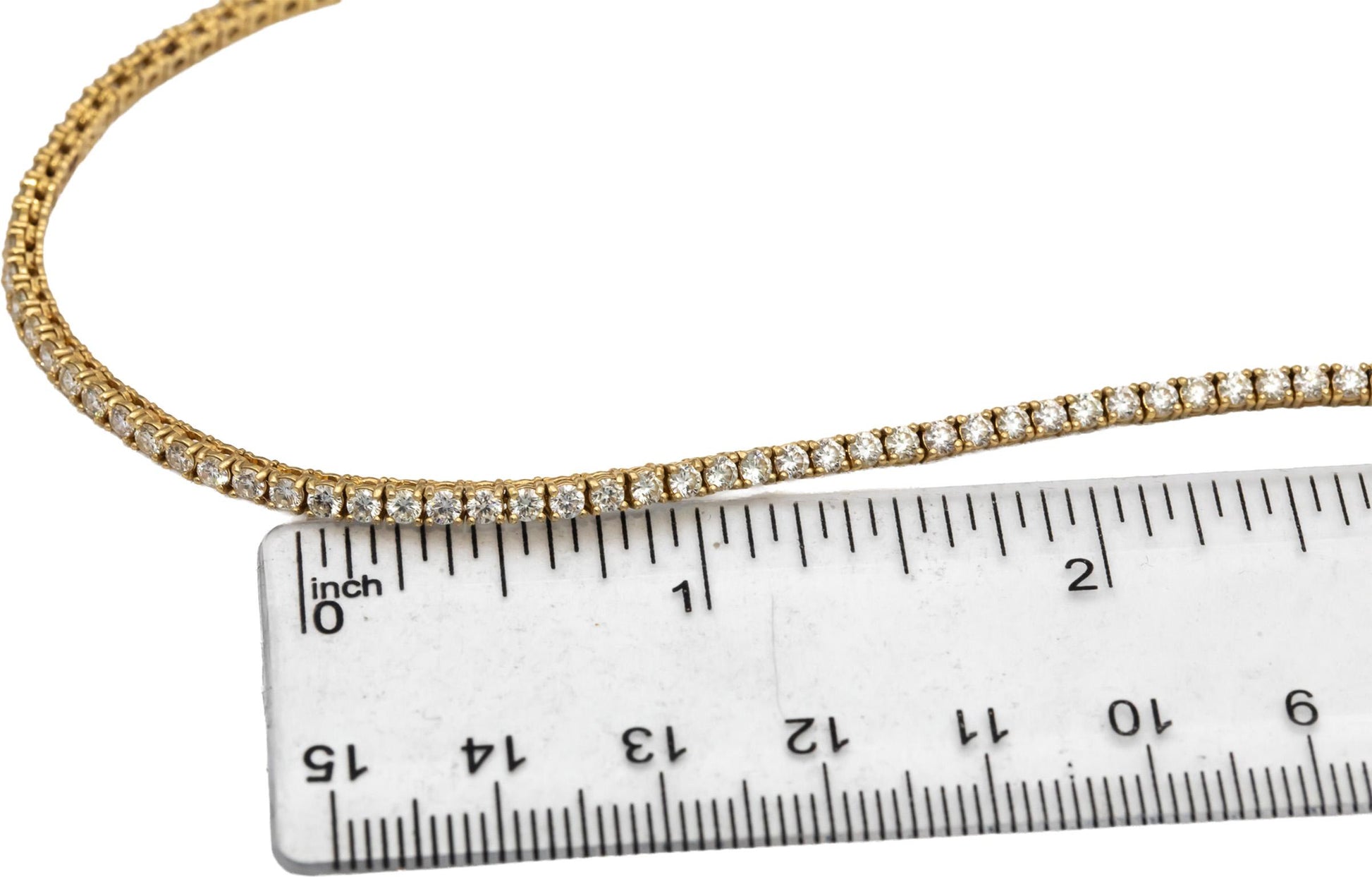 14k Yellow Gold VS Round Diamond Tennis Necklace 7.70CT