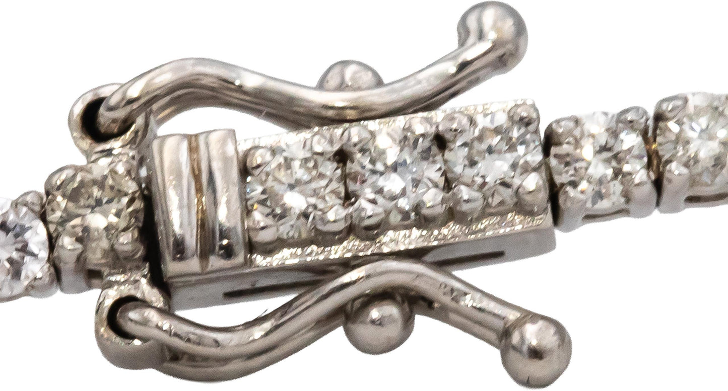 14k White Gold Round Diamond Tennis Bracelet 2.40CT
