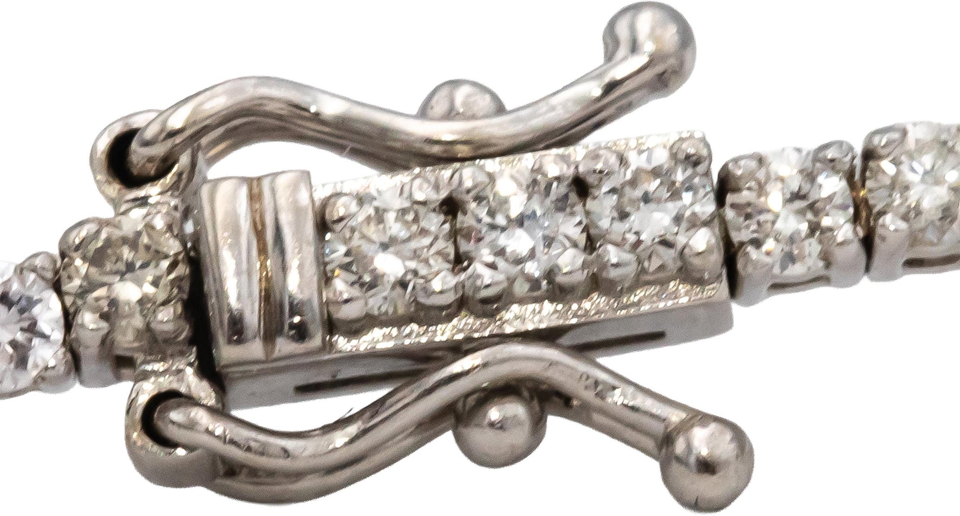 14k White Gold Round Diamond Tennis Bracelet 2.40CT