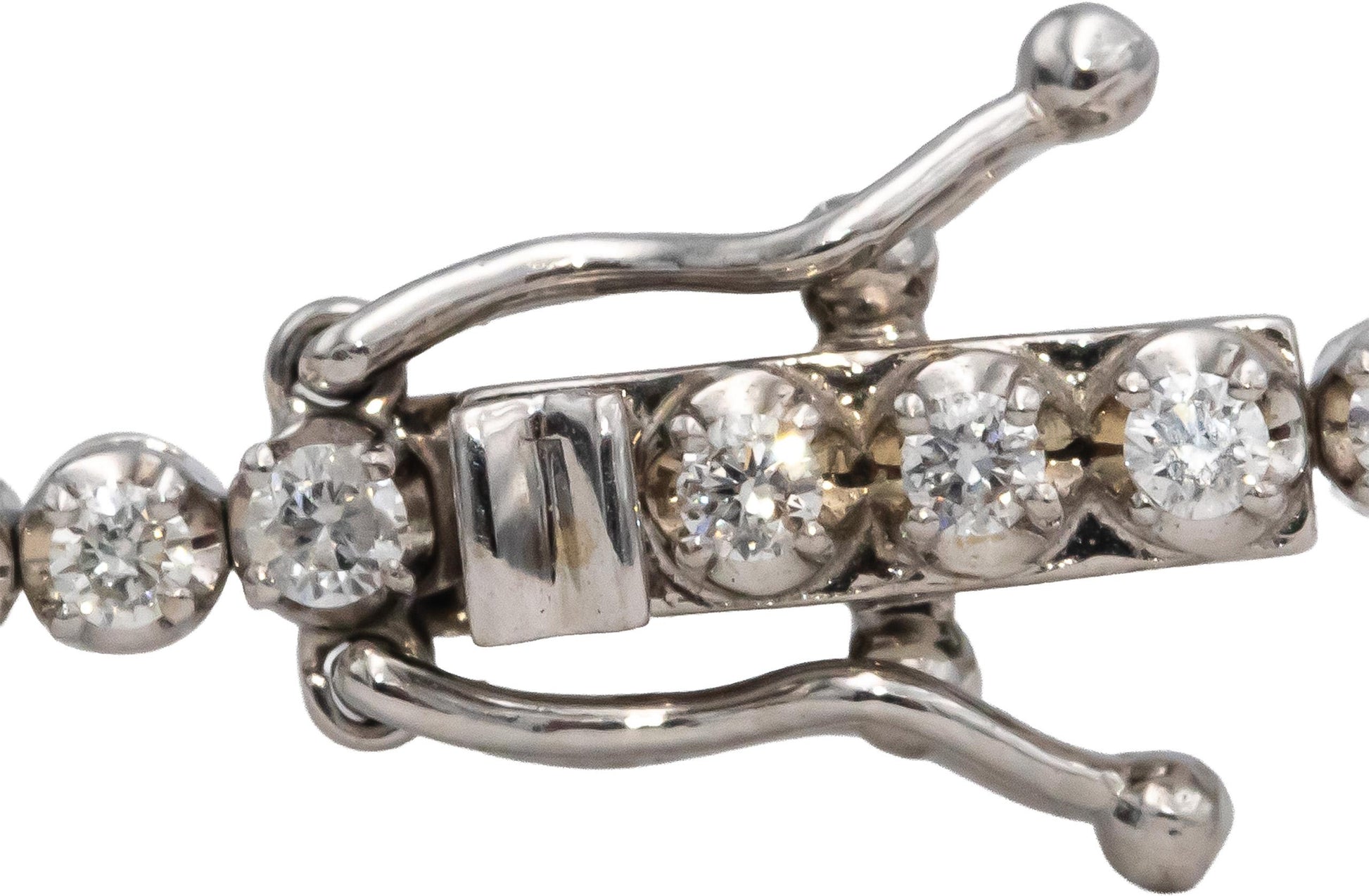 14k White Gold VS Round Diamond Tennis Bracelet 1.30CT