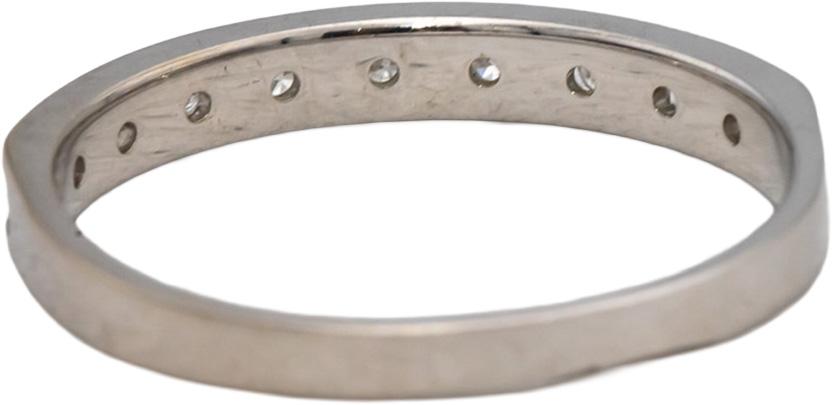 14k White Gold Round & Baguette Cut Diamond Anniversary Band Ring 0.25 Size 8