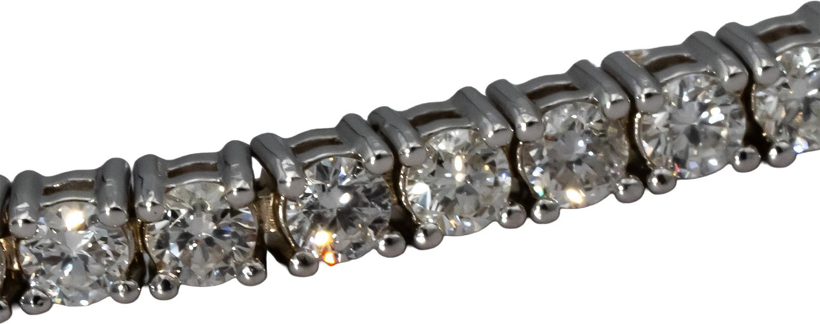 14k White Gold Round Diamond Tennis Bracelet 3.43CT