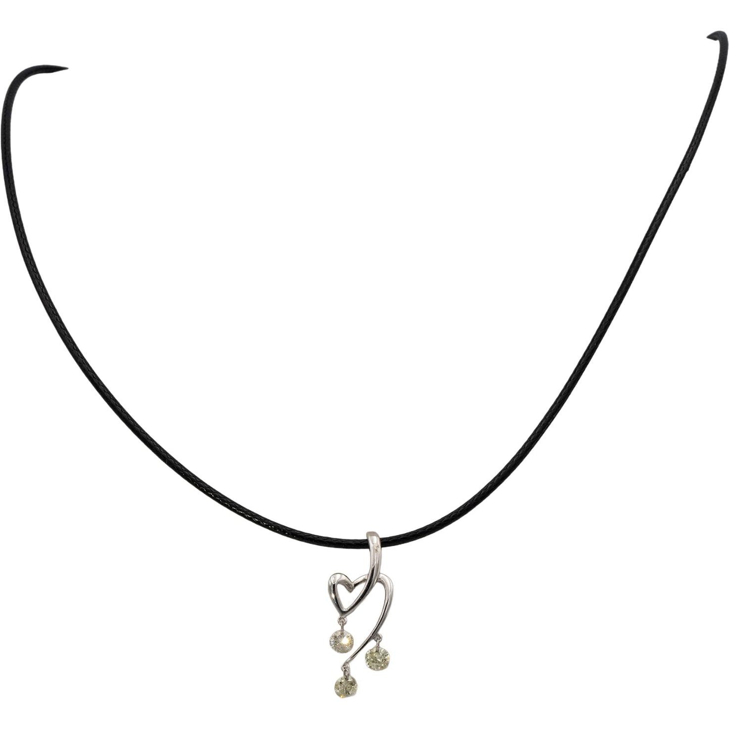 14k White Gold Round Diamond Dangle Pendant 0.65CT