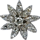 14k White Gold VS Round Diamond Cluster Flower Stud Earrings 0.68CT
