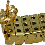 18k & 14k Yellow Gold VS Princess Cut Drop Dangle Stud Earrings 1.50CT