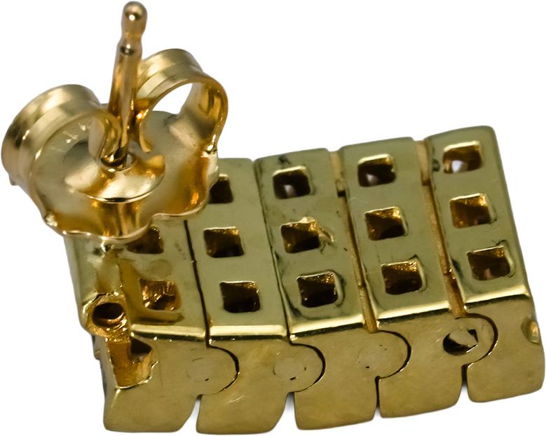 18k & 14k Yellow Gold VS Princess Cut Drop Dangle Stud Earrings 1.50CT