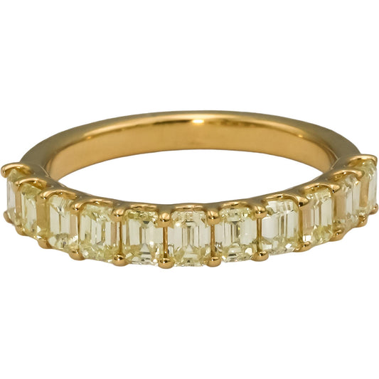 14k Yellow Gold VS Light Yellow Emerald Cut Diamond Band Ring 1.81CT Size 6