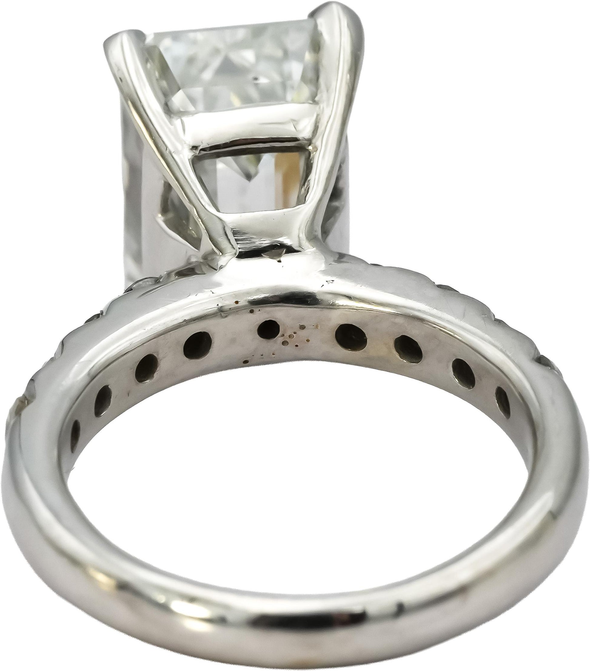 IGI 14k White Gold Lab-Grown Emerald Cut Diamond Ring 7.51CT w/ 7.01CT Center