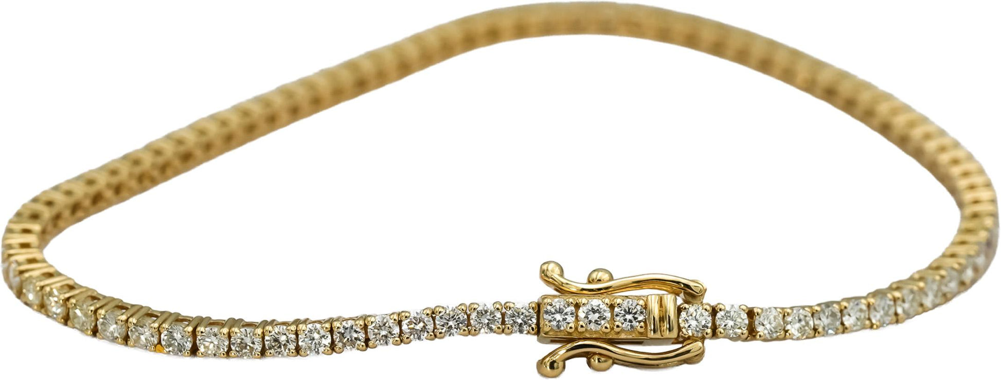 14k Yellow Gold Round Diamond Tennis Bracelet 2.81CT