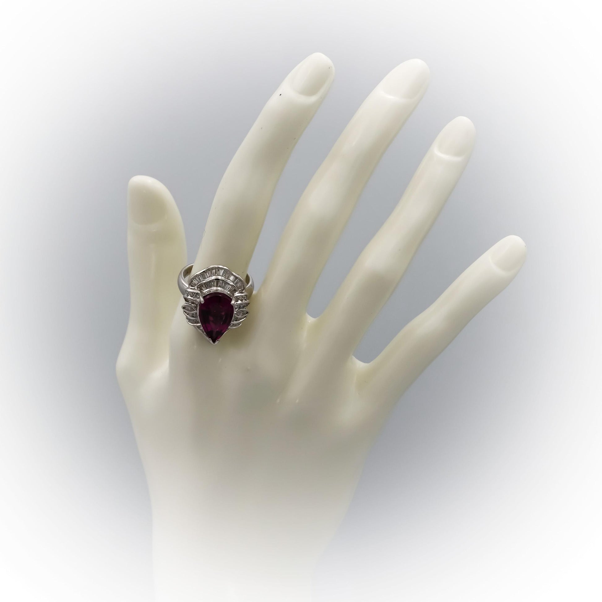 18k White Gold Tourmaline and Diamond Cocktail Ring 5.30CT Size 7.5
