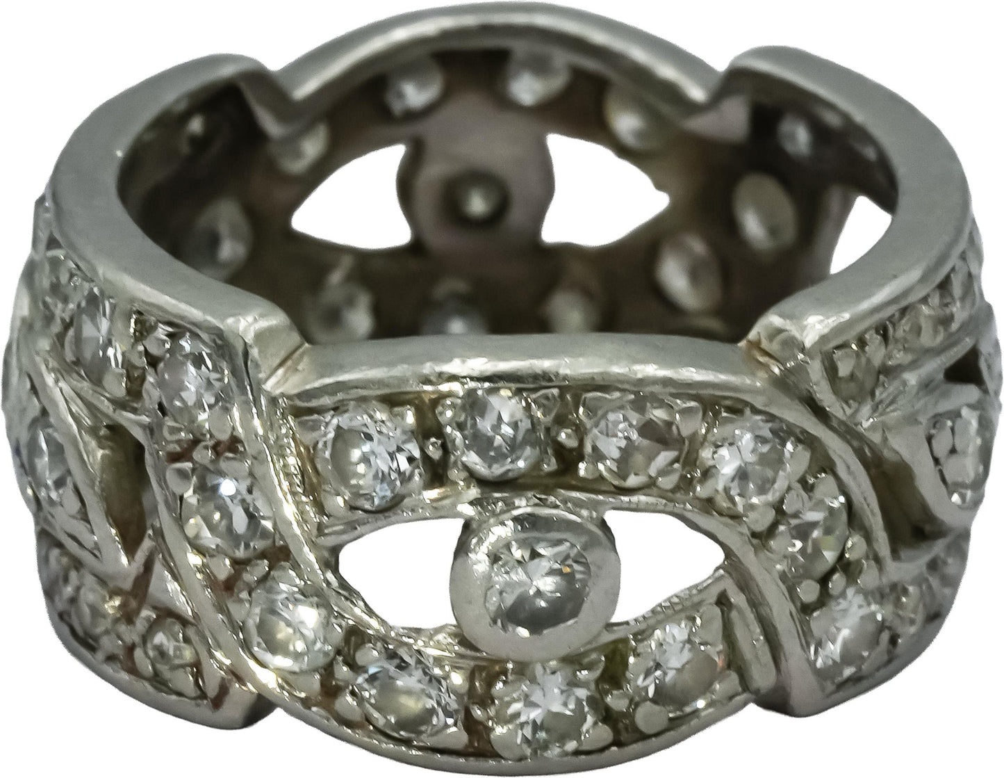 Antique Vintage Art Deco Platinum VS Diamond Band Ring 2.0CT Size 5