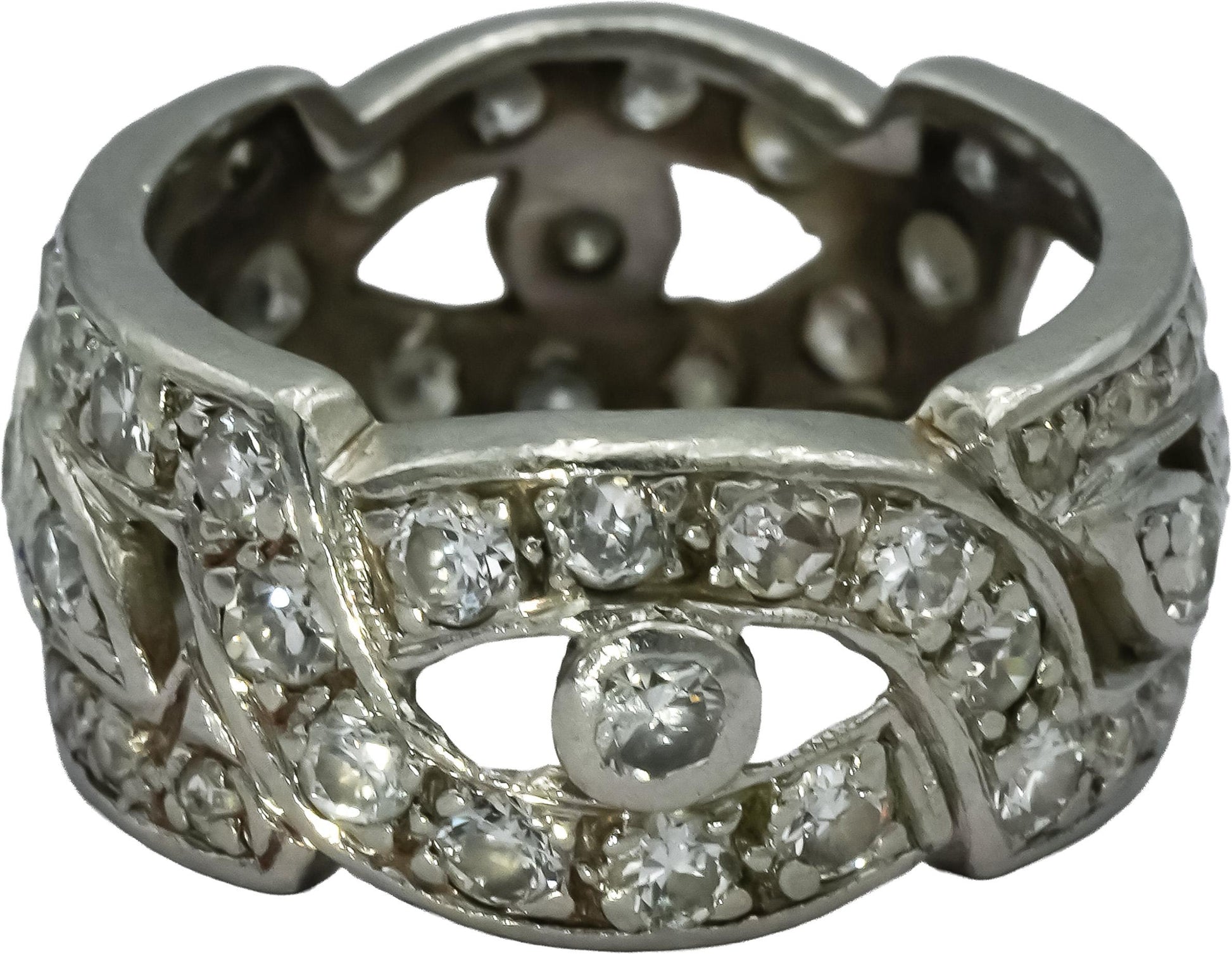 Antique Vintage Art Deco Platinum VS Diamond Band Ring 2.0CT Size 5