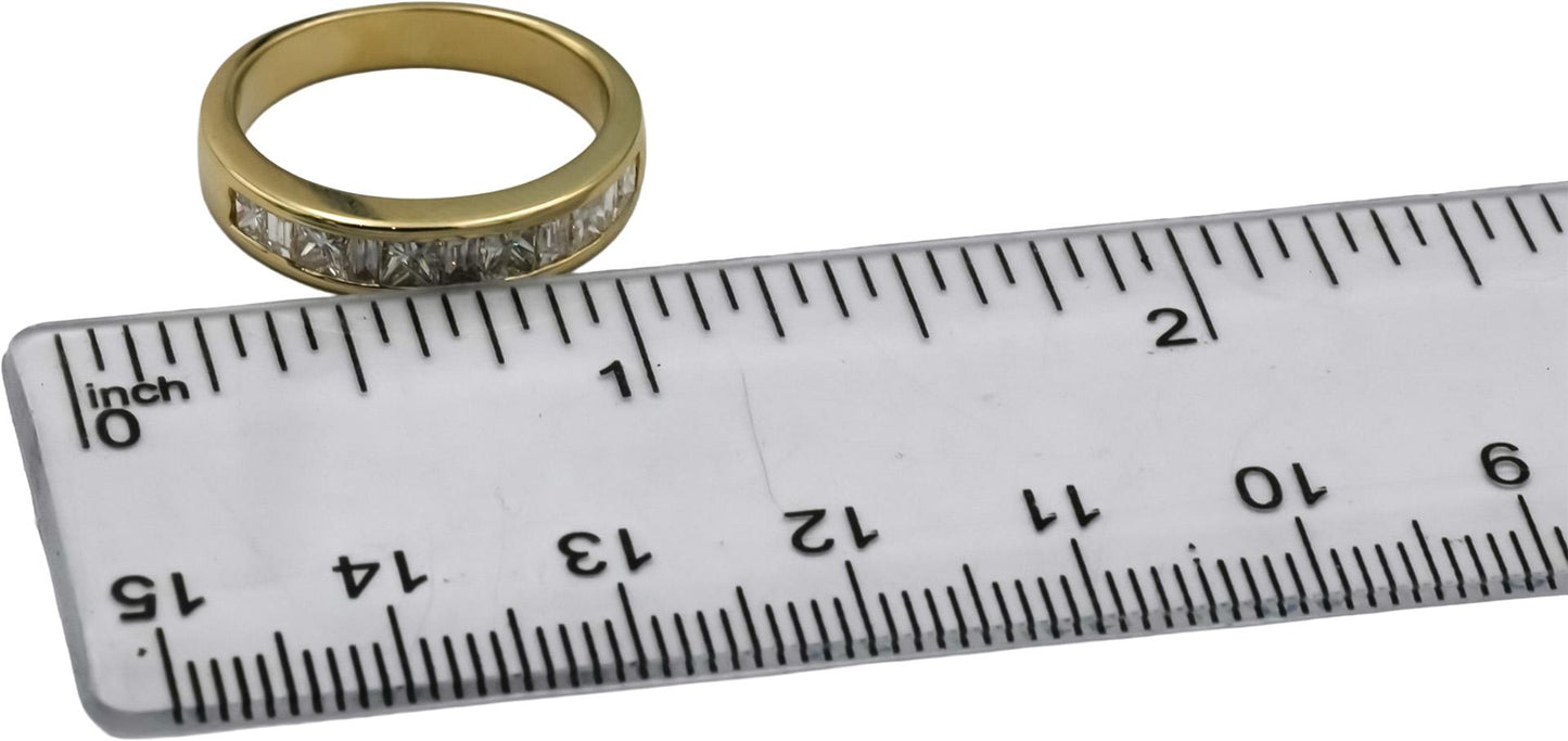 14k Yellow Gold Baguette Princess Diamond Anniversary Band Ring 0.75CT Size 6.25