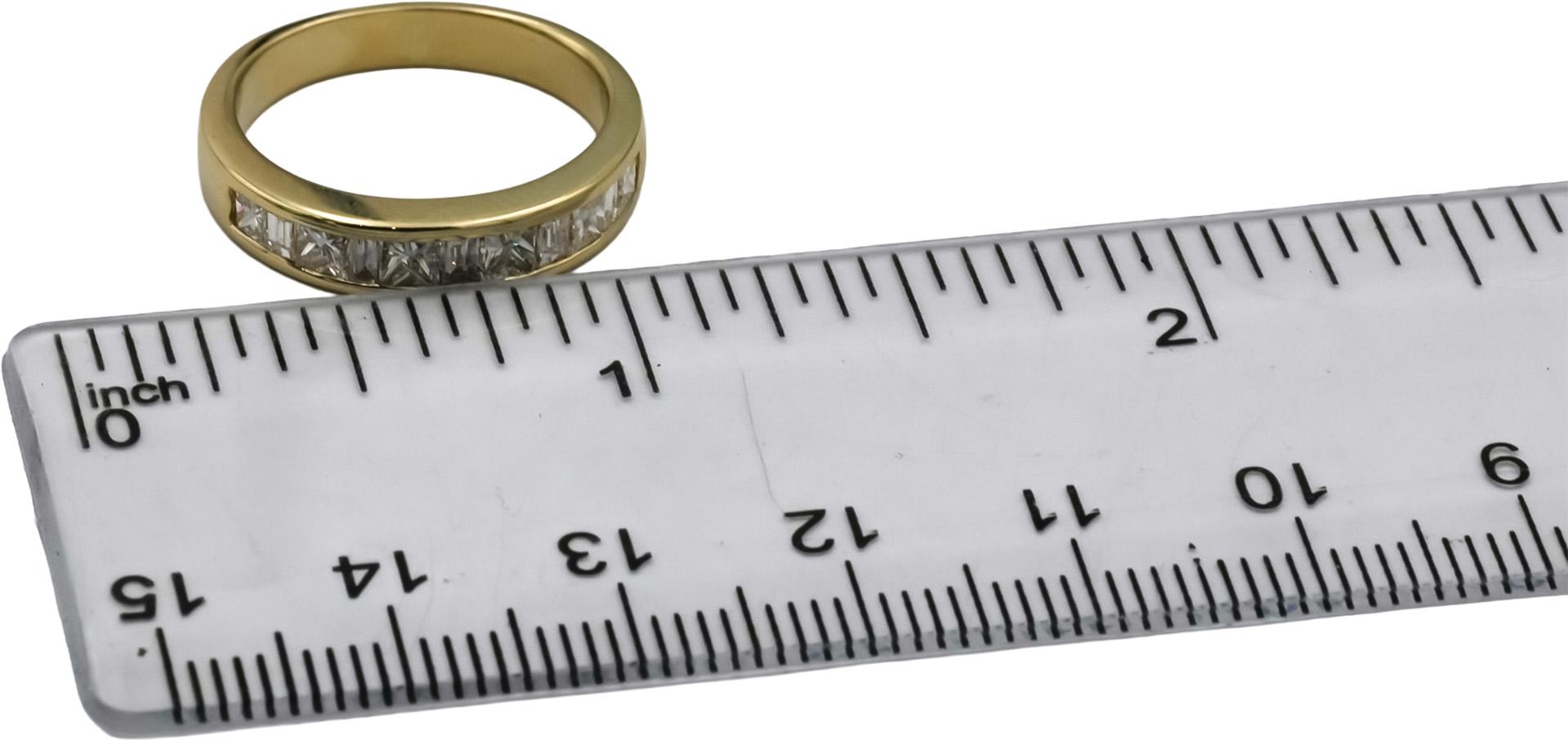 14k Yellow Gold Baguette Princess Diamond Anniversary Band Ring 0.75CT Size 6.25