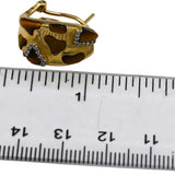 14k Yellow Gold Diamond and Tiger's Eye Curved Earrings 0.30CT