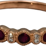 10k Rose Gold Diamond and Ruby Band Ring 0.39CT Size 7