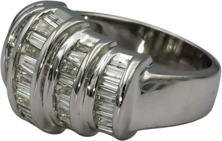 14k White Gold Baguette Channel Set Diamond Ring 2.0CT Size 7.25