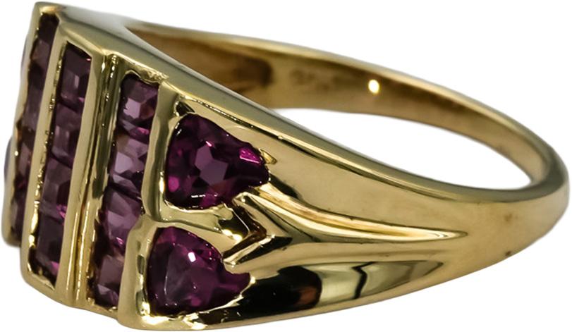 10k Yellow Gold Square and Trillion Cut Pink Tourmaline Ring 1.50CT Size 8