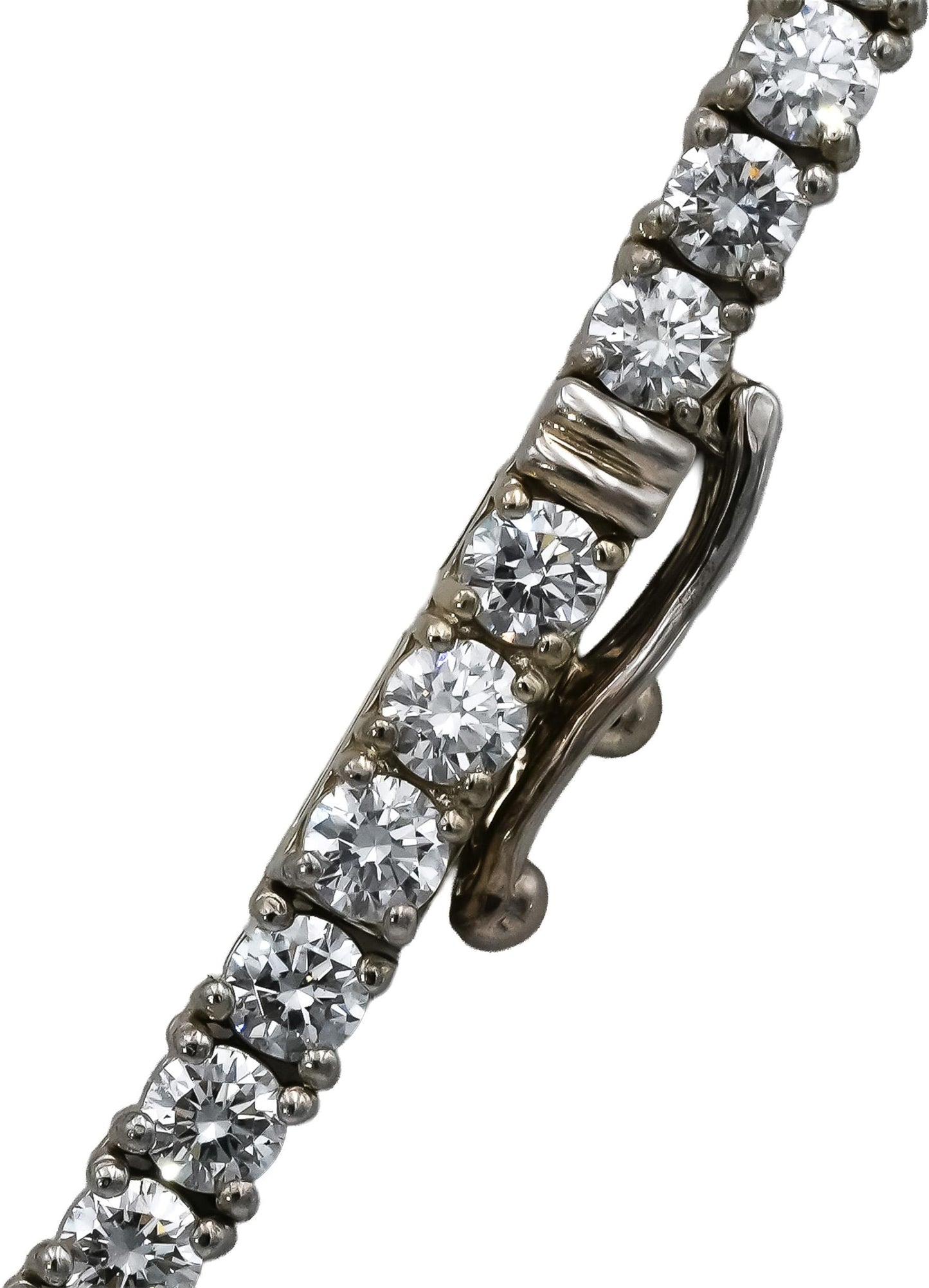 14k White Gold VS Round Lab-Grown Diamond Tennis Necklace 8.95CT
