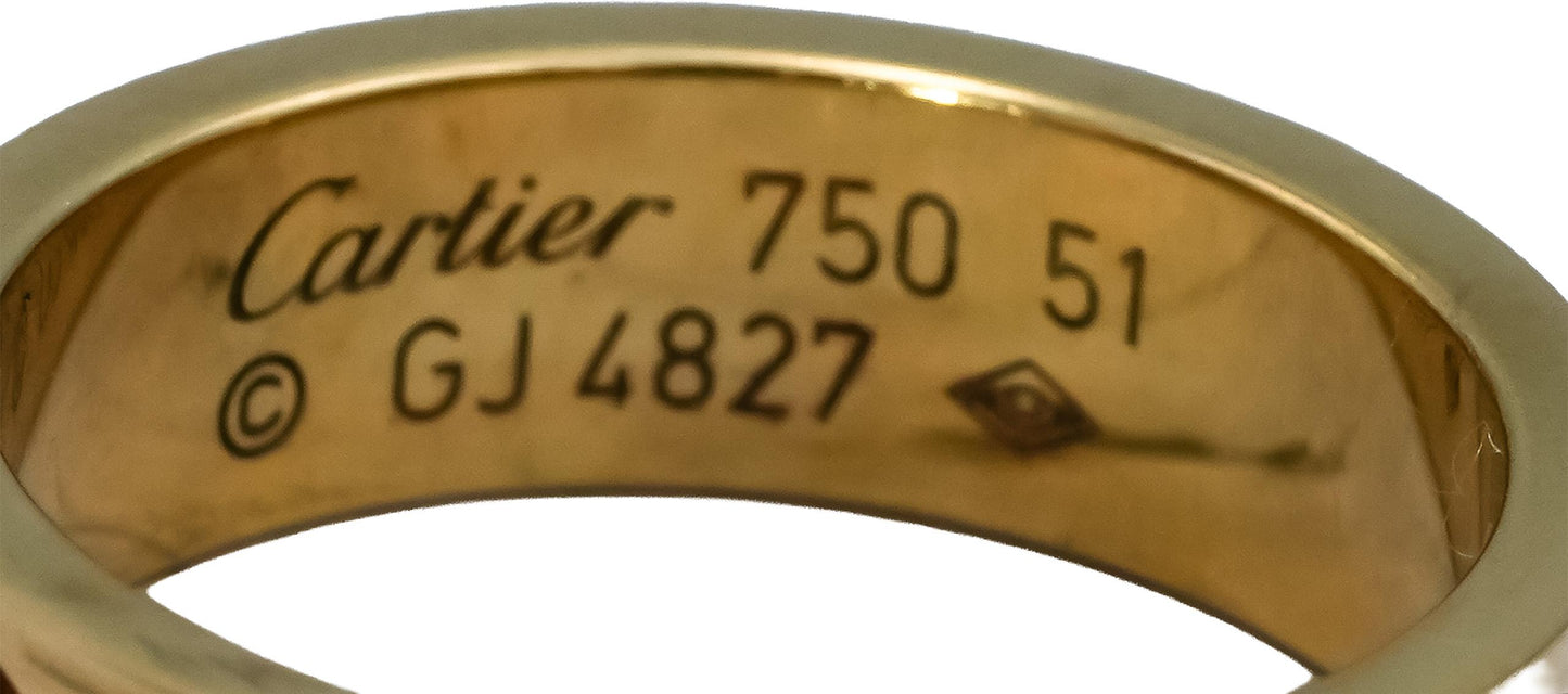 CARTIER 18k Yellow Gold Love Screw Motif Band Ring Size 51