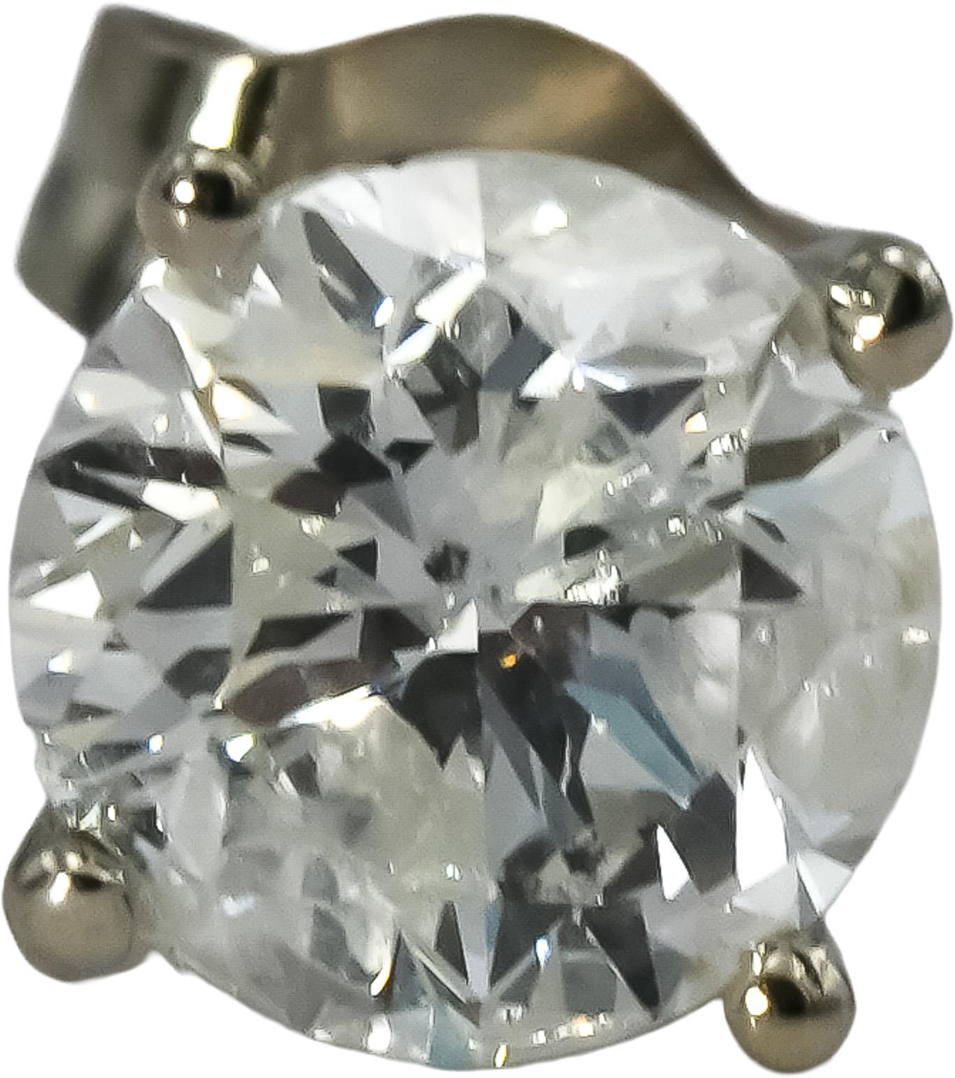 14k White Gold Round Diamond Martini Setting Stud Earrings 1.73CT