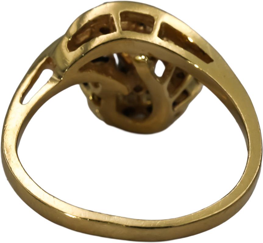 14k Yellow Gold Diamond and Sapphire Cocktail Ring 0.36CT Size 6.25