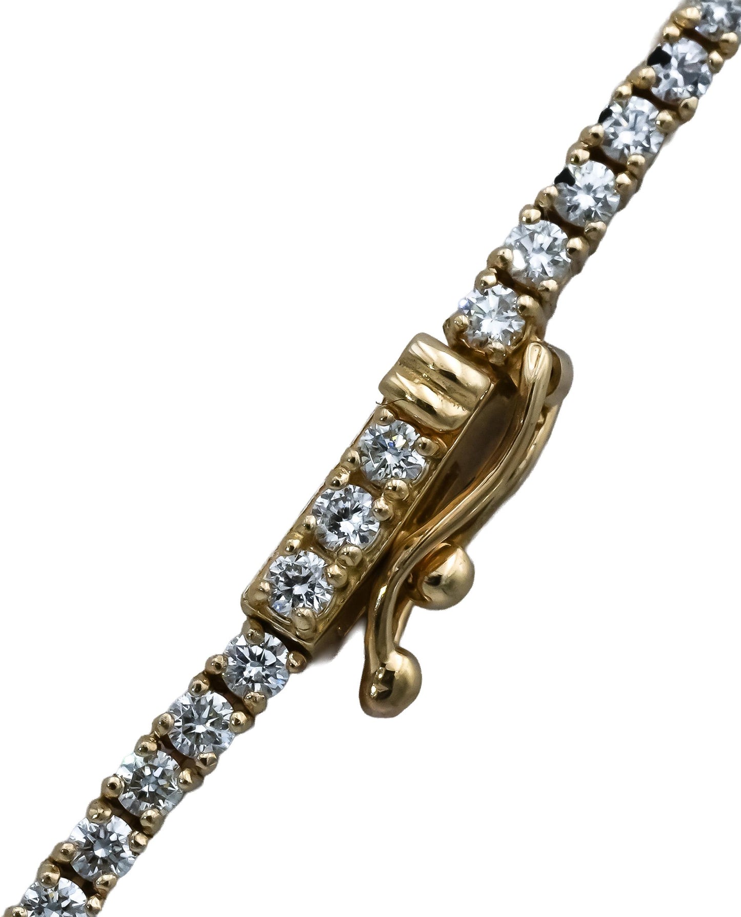 14k Yellow Gold VS Round Diamond Tennis Necklace 5.43CT