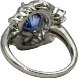 GIA Certified Platinum No Heat Madagascar Sapphire and Diamond Ring 3.62CT