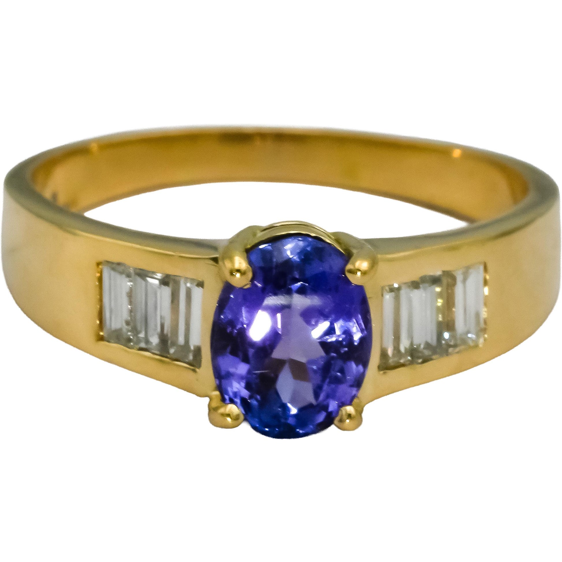 18k Yellow Gold VS Diamond and Tanzanite Cocktail Ring 1.89CT Size 9