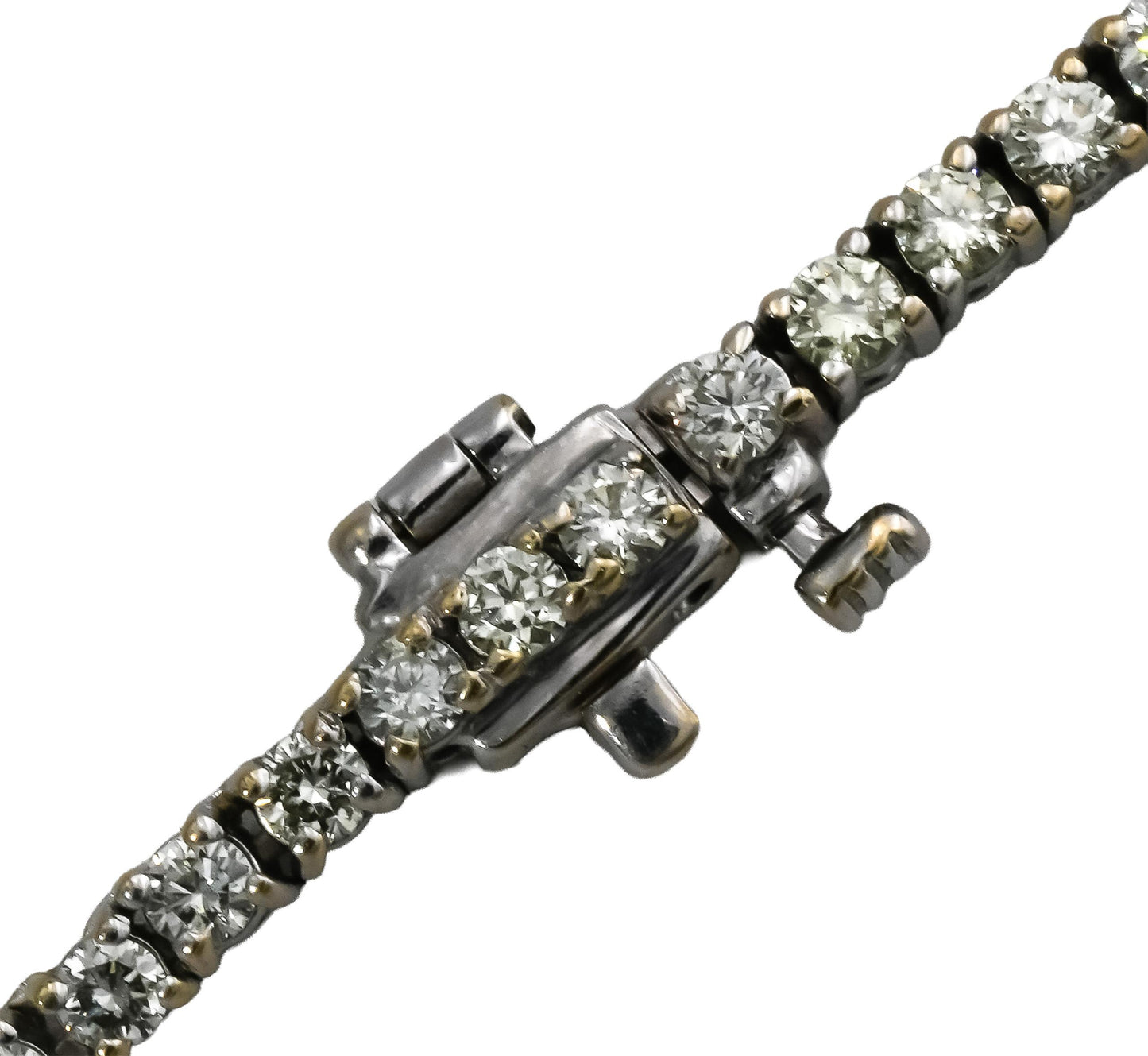 10k White Gold Round Prong Set Diamond Tennis Necklace 9.65CT
