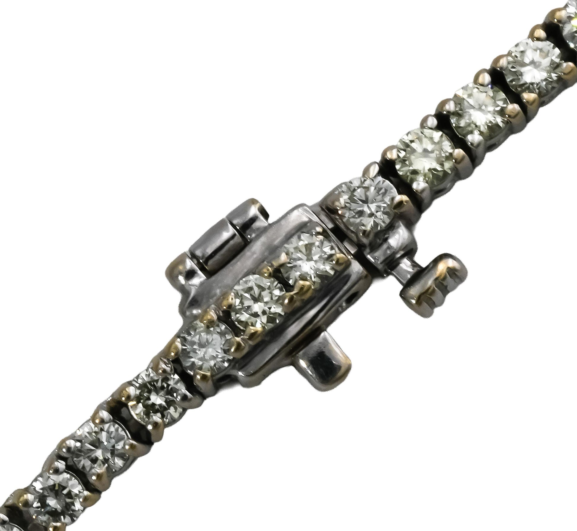 10k White Gold Round Prong Set Diamond Tennis Necklace 9.65CT