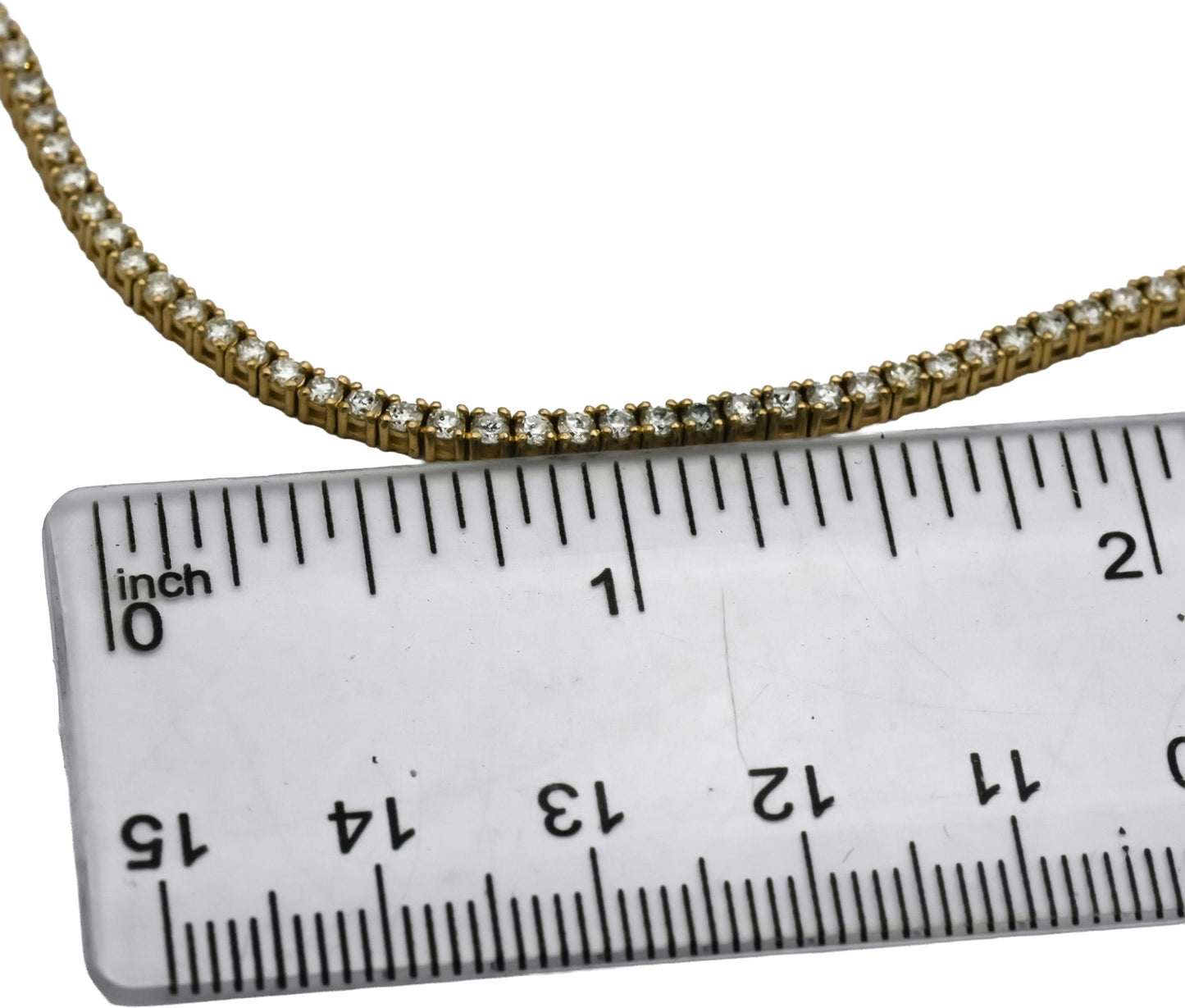 14k Yellow Gold Round Diamond Tennis Necklace 5.81CT