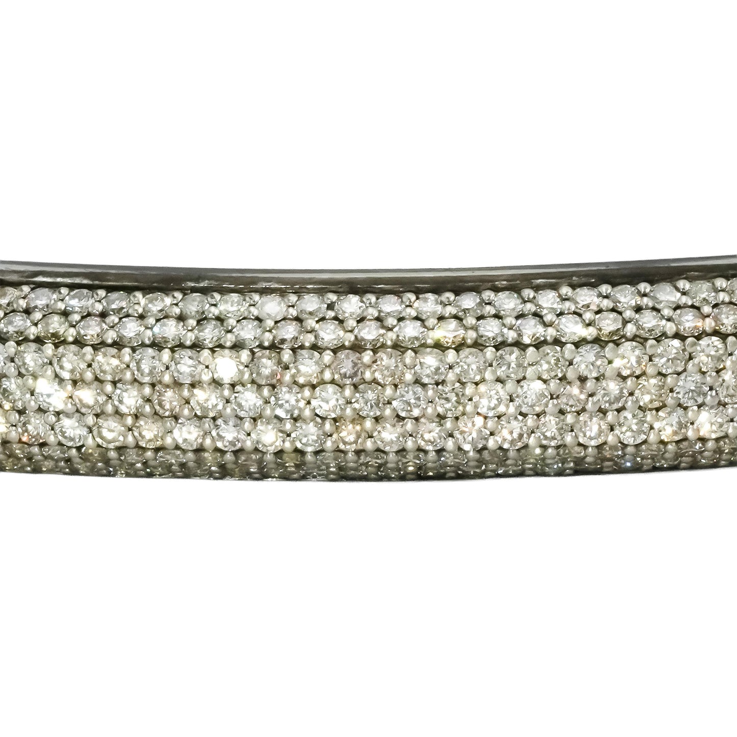 DAVID YURMAN Sterling Silver Pave Diamond Streamline 8mm Rubber Bracelet 1.10CT