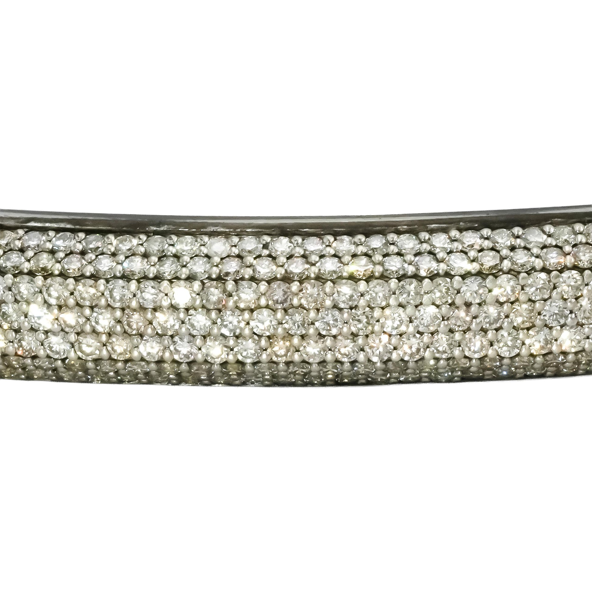 DAVID YURMAN Sterling Silver Pave Diamond Streamline 8mm Rubber Bracelet 1.10CT