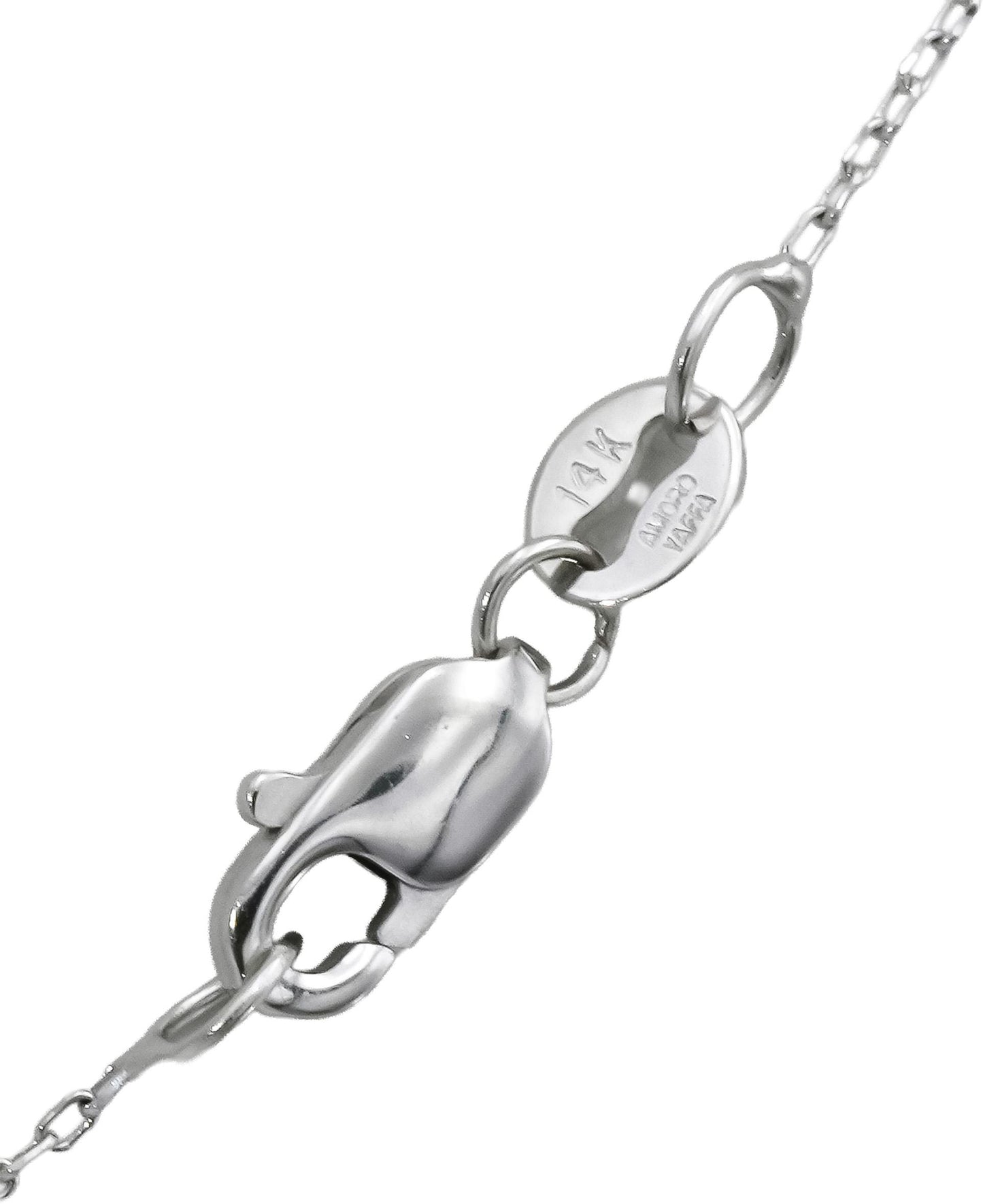 14k White Gold VS Rose Cut Pear Shape Diamond By The Yard Chain Necklace 0.89CT