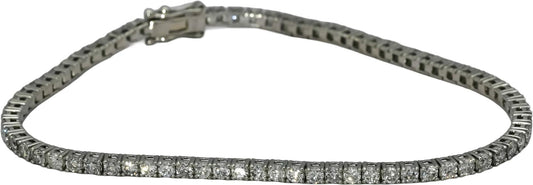 Platinum Round Diamond Tennis Bracelet 3.16CT