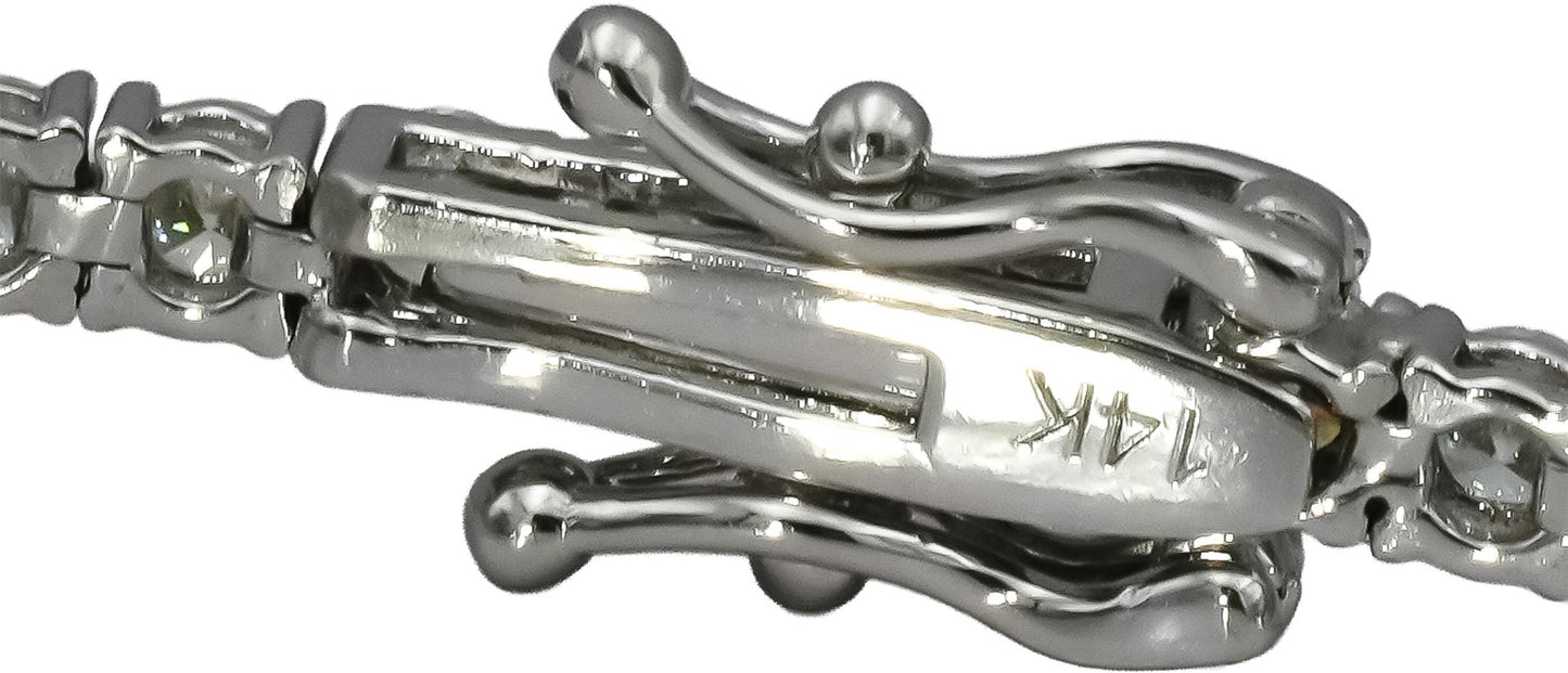 14k White Gold VS Round Natural Diamond Tennis Bracelet 3.51CT