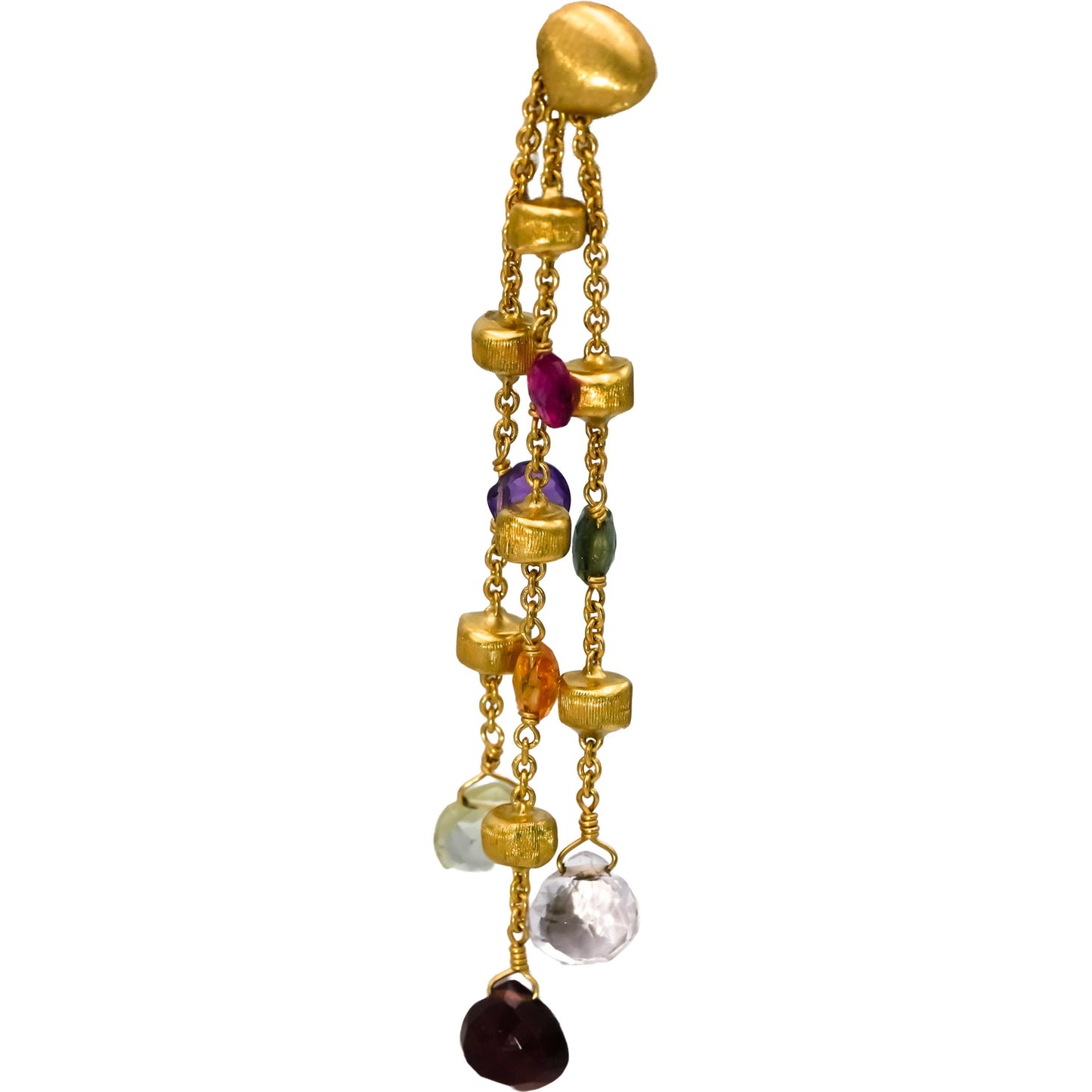 MARCO BICEGO 18k Yellow Gold Paradise Three-Strand Mixed Gemstone Drop Earrings