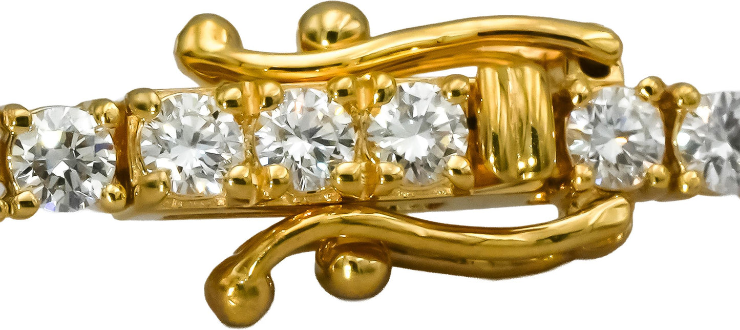14k Yellow Gold VS Round Lab-Grown Diamond Tennis Bracelet 3.51CT