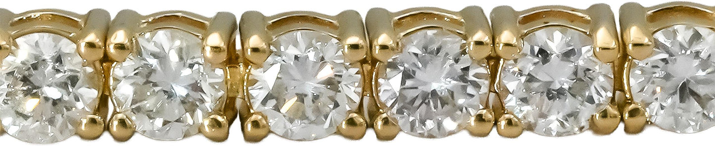 14k Yellow Gold Round Natural Diamond Tennis Bracelet 4.56CT