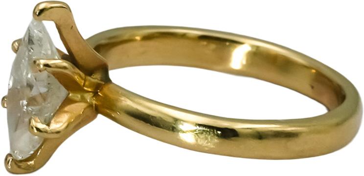 14k Yellow Gold Marquise Cut Diamond Solitaire Ring 0.82CT Size 4.5
