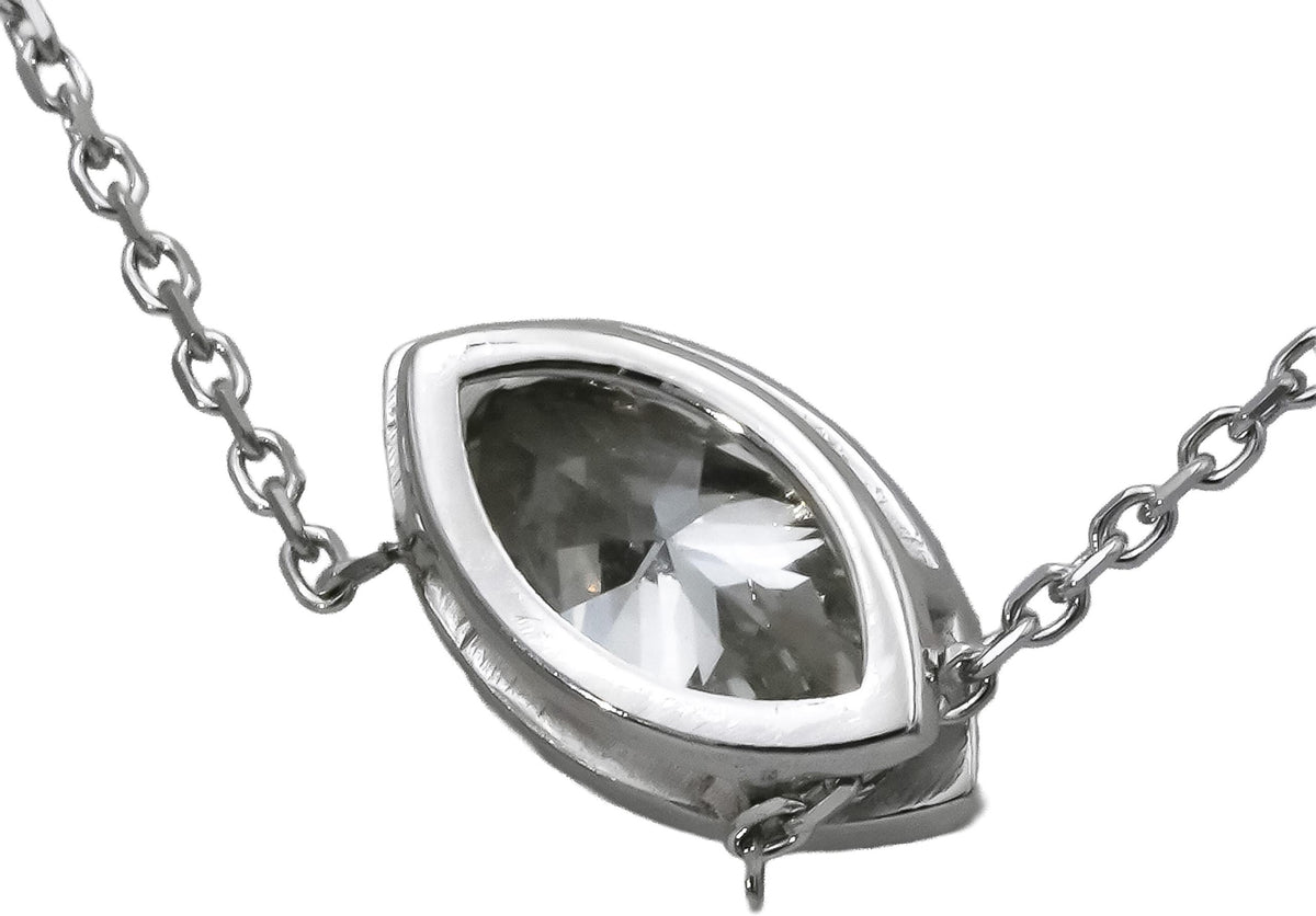 14k White Gold VS Marquise Lab-Grown Diamond Solitaire Pendant Necklace 0.95CT