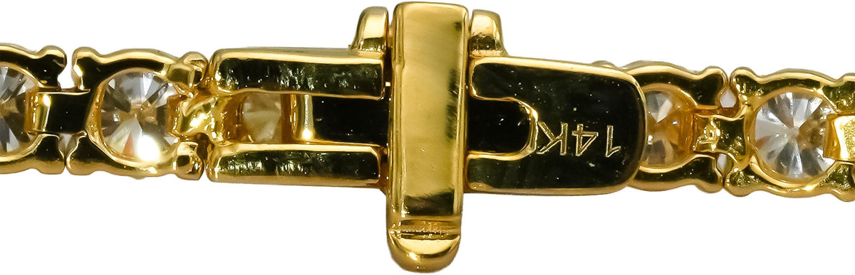 14k Yellow Gold VS Lab-Grown Diamond Tennis Bracelet 6.20CT