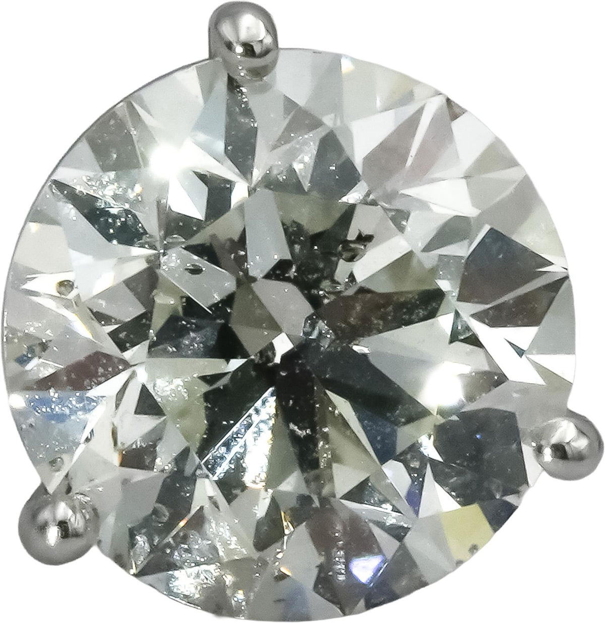 Certified 14k White Gold SI2/F-G Round Natural Diamond Stud Earrings 5.02CT